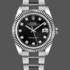 Rolex Datejust 126334 Fluted Bezel Black Diamond Dial 41MM Mens Replica Watch