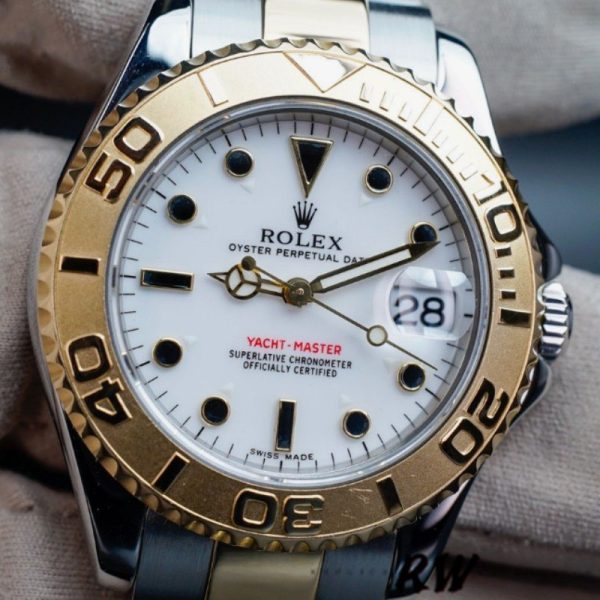 Rolex Yacht Master 168623 Steel Yellow Gold White Dial 35MM Unisex Replica Watch