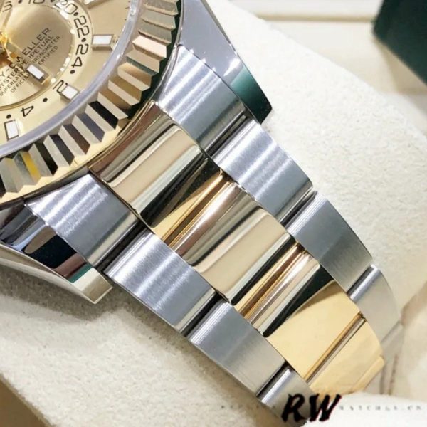 Rolex Sky-Dweller 326933 Champagne Dial Stainless Steel 42MM Mens Replica Watch