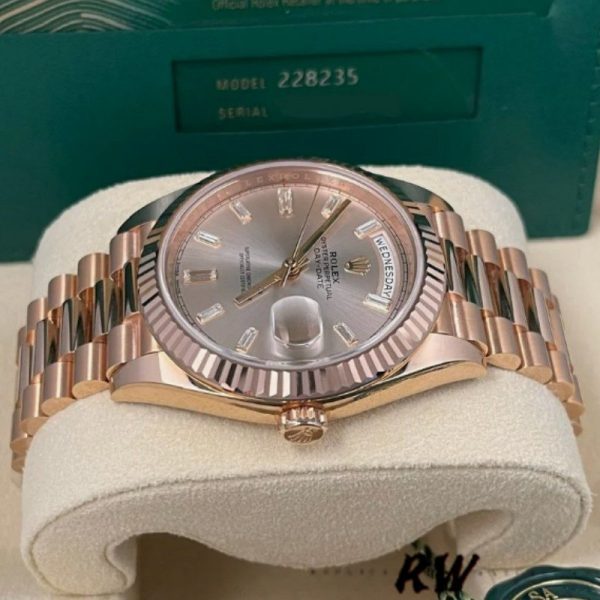 Rolex Day-Date 228235 Sundust Index Dial Fluted Bezel 40mm Mens Replica Watch