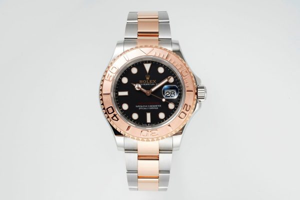 Rolex Yacht Master 116621 Black Dial Rose Gold Steel 40mm Mens Replica Watch