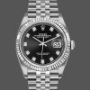 Rolex Datejust 126234 Fluted Bezel Black Diamond Dial 36MM Unisex Replica Watch