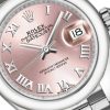 Rolex Datejust 279166 Pink Roman Numeral Dial Domed Bezel 28mm Lady Replica Watch