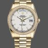 Rolex Day-Date 118348 Yellow Gold White Dial 36mm Unisex Replica Watch