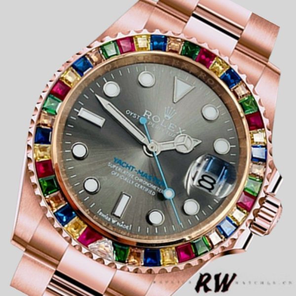Rolex Yacht Master 116695 Everose Gold Grey Dial 40MM Mens Replica Watch