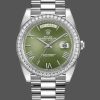 Rolex Day-Date 228349RBR Green Roman Dial Diamond Bezel 40mm Mens Replica Watch