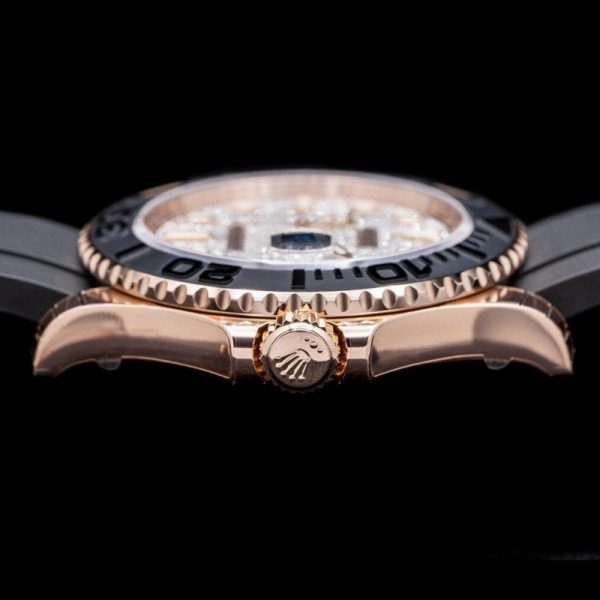 Rolex Yacht Master II 126655 Diamond Pave Dial Rose Gold 40mm Mens Replica Watch