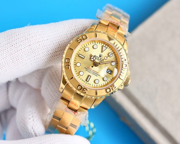 Rolex Yacht Master 169628 Yellow Gold Champagne Dial 29mm Lady Replica Watch