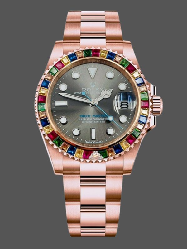 Rolex Yacht Master 116695 Everose Gold Grey Dial 40MM Mens Replica Watch