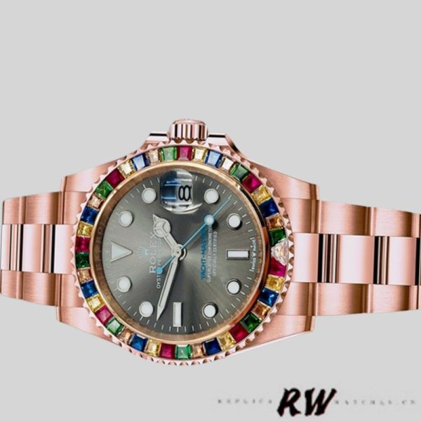 Rolex Yacht Master 116695 Everose Gold Grey Dial 40MM Mens Replica Watch