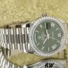 Rolex Day-Date 228349RBR Green Roman Dial Diamond Bezel 40mm Mens Replica Watch