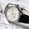 Rolex Cellini Dual Time 50529 Silver Sunburst Dial Brown Leather Strap 39mm Mens Replica Watch