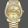 Rolex Day-Date 228348RBR Champagne Roman Dial Diamond Bezel 40mm Mens Replica Watch