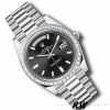 Rolex Day-Date 228396TBR Black Dial Diamond Bezel 40mm Mens Replica Watch