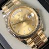 Rolex Day-Date 228238 Champagne Diamond Dial Fluted Bezel 40mm Mens Replica Watch