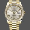 Rolex Day-Date 228398TBR Silver Roman Numeral Dial Diamond Bezel 40mm Mens Replica Watch