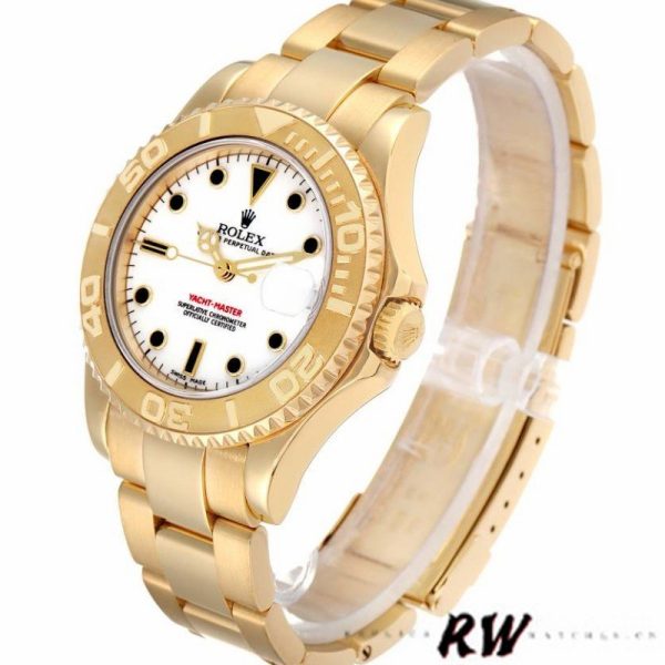 Rolex Yacht Master 168628 White Dial Yellow Gold 35MM Unisex Replica Watch
