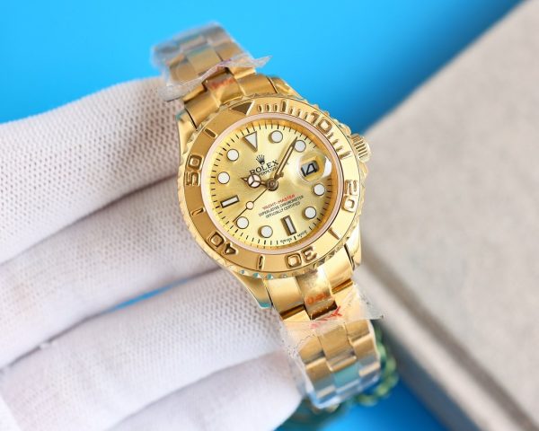 Rolex Yacht Master 169628 Yellow Gold Champagne Dial 29mm Lady Replica Watch