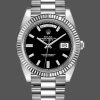 Rolex Day-Date 228239 Black Diamond Dial Fluted Bezel 40mm Mens Replica Watch