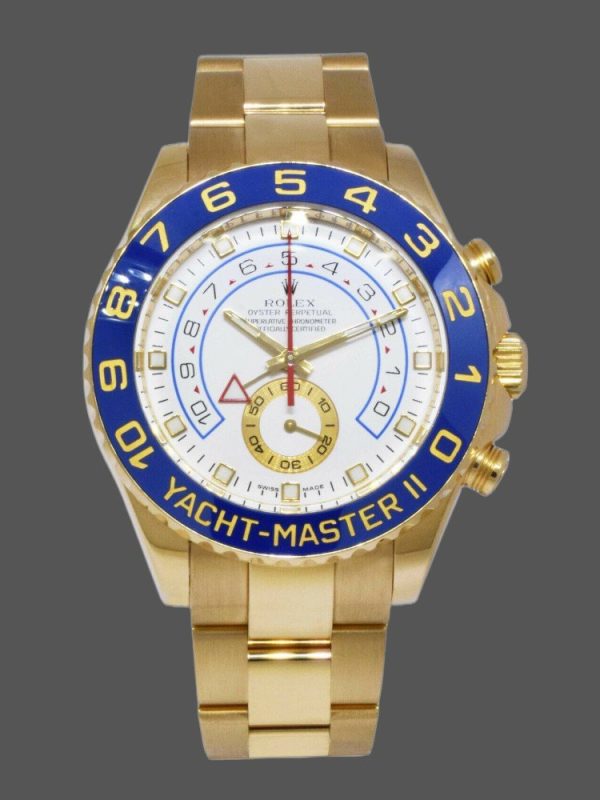 Rolex Yacht Master II 116688 Yellow Gold White Dial 44mm Mens Replica Watch