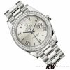 Rolex Day-Date 228349RBR Silver Roman Dial Diamond Bezel 40mm Mens Replica Watch
