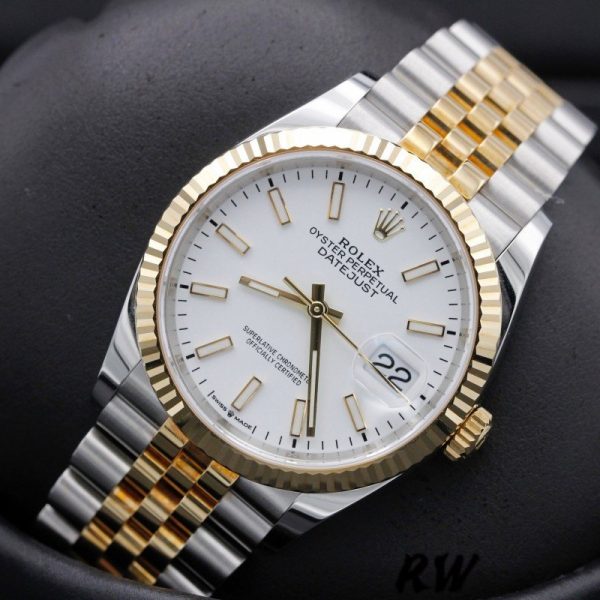 Rolex Datejust 126233 White Index Dial Fluted Bezel 36MM Unisex Replica Watch