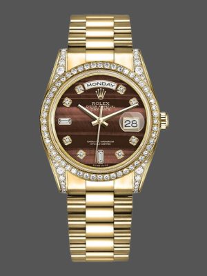 Rolex Day-Date 118388 Bull¡¯s Eye Brown Dial 36mm Unisex Replica Watch