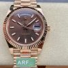 Rolex Day-Date 228235 Chocolate Brown Dial Fluted Bezel 40mm Mens Replica Watch