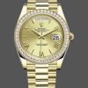 Rolex Day-Date 228398TBR Champagne Roman Numeral Dial Diamond Bezel 40mm Mens Replica Watch