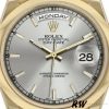 Rolex Day-Date 118208 Silver Dial Domed Bezel 36mm Unisex Replica Watch