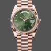 Rolex Day Date 40 18k Everose Gold Olive Green Dial m228235 0025 40mm