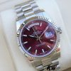 Rolex Day-Date 118239 Cherry Red Dial Fluted Bezel 36mm Lady Replica Watch