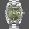 Rolex Day-Date 228239 Green Roman Dial Fluted Bezel 40mm Mens Replica Watch