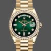 Rolex Day-Date 128348RBR Green Ombre Diamond Dial Yellow Gold 36MM Unisex Replica Watch