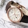 Rolex Cellini Dual Time 50525 Silver Dial Brown Leather Strap 39mm Mens Replica Watch