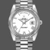Rolex Day-Date 228239 White Roman Dial Fluted Bezel 40mm Mens Replica Watch