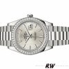 Rolex Day-Date 228349RBR Silver Stripe Motif Dial Diamond Bezel 40mm Mens Replica Watch