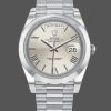 Rolex Day-Date 228206 Silver Roman Numeral Dial Platinum 40MM Mens Replica Watch