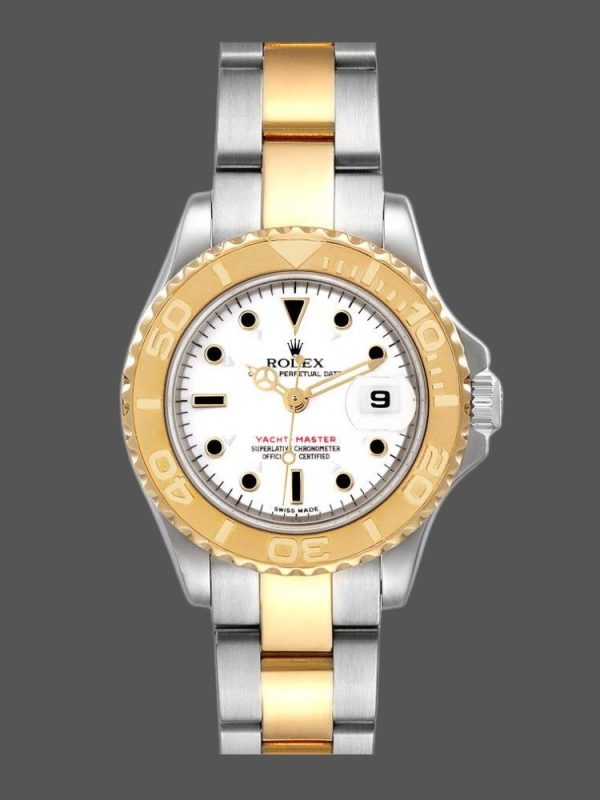 Rolex Yacht Master 169623 Steel Yellow Gold White Dial 29MM Lady Replica Watch