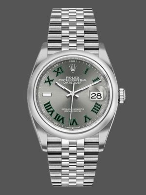 Rolex Datejust 126200 Grey Wimbledon dial Stainless Steel 36MM Unisex Replica Watch