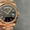 Rolex Day-Date 218235 Diamonds and Rubies Black Dial Rose Gold 41MM Mens Replica Watch