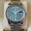 Rolex Day-Date 228239 Olive Green Roman Dial Fluted Bezel 40mm Mens Replica Watch