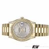 Rolex Day-Date 118388 Yellow Gold Silver Index Dial 36MM Unisex Replica Watch