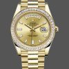 Rolex Day-Date 228398TBR Champagne Diamond Dial Diamond Bezel 40mm Mens Replica Watch