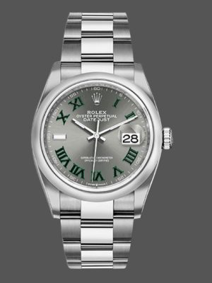 Rolex Datejust 126200 Stainless Steel Grey Wimbledon dial 36MM Unisex Replica Watch