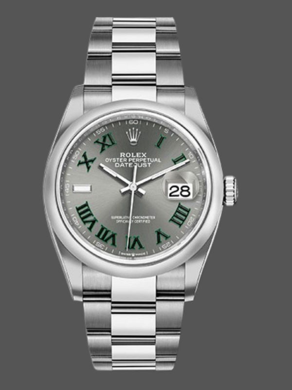 Rolex Datejust 126200 Stainless Steel Grey Wimbledon dial 36MM Unisex Replica Watch