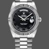 Rolex Day-Date 218239 Concentric Circle Black Dial White Gold 41MM Mens Replica Watch