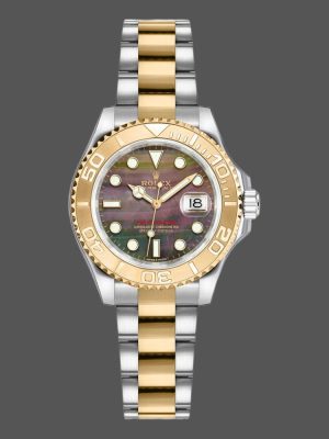 Rolex Yacht Master 169623 Steel Yellow Gold Black MOP Dial 29MM Lady Replica Watch