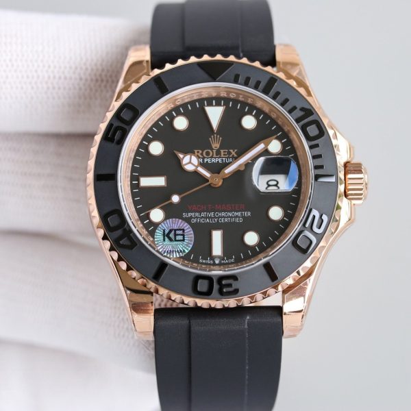 Rolex Yacht Master 116655 Everose Gold Black Dial 40mm Mens replica Watch
