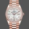 Rolex Day-Date 128345RBR Mother of Pearl White Dial Everose Gold 36MM Unisex Replica Watch